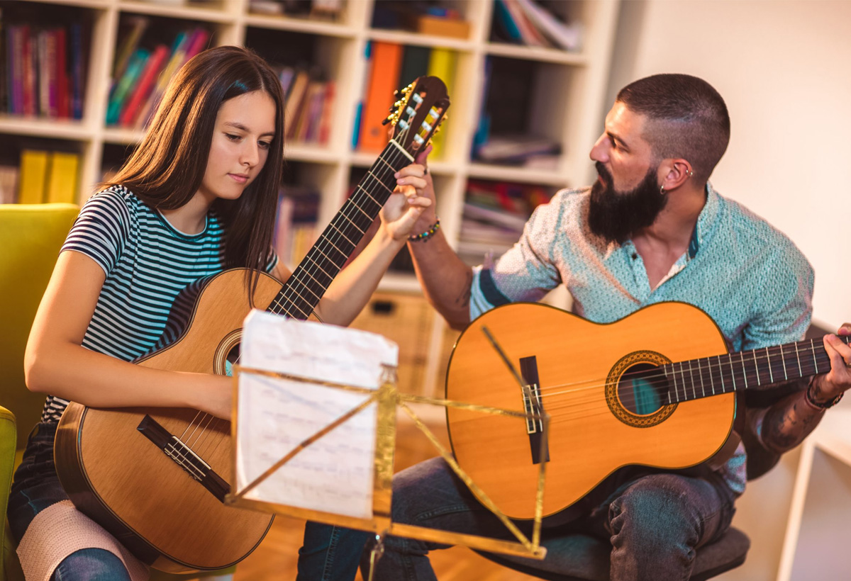 Music lesson scene